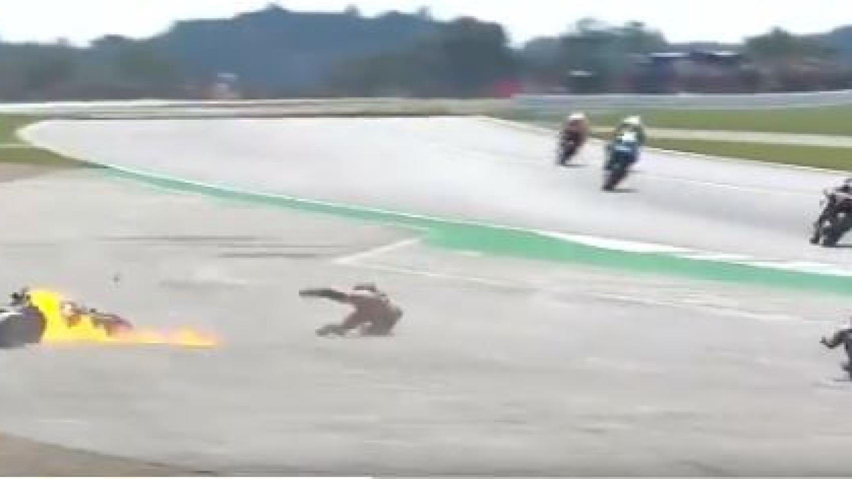 Accidente entre Dovizioso y Quartararo