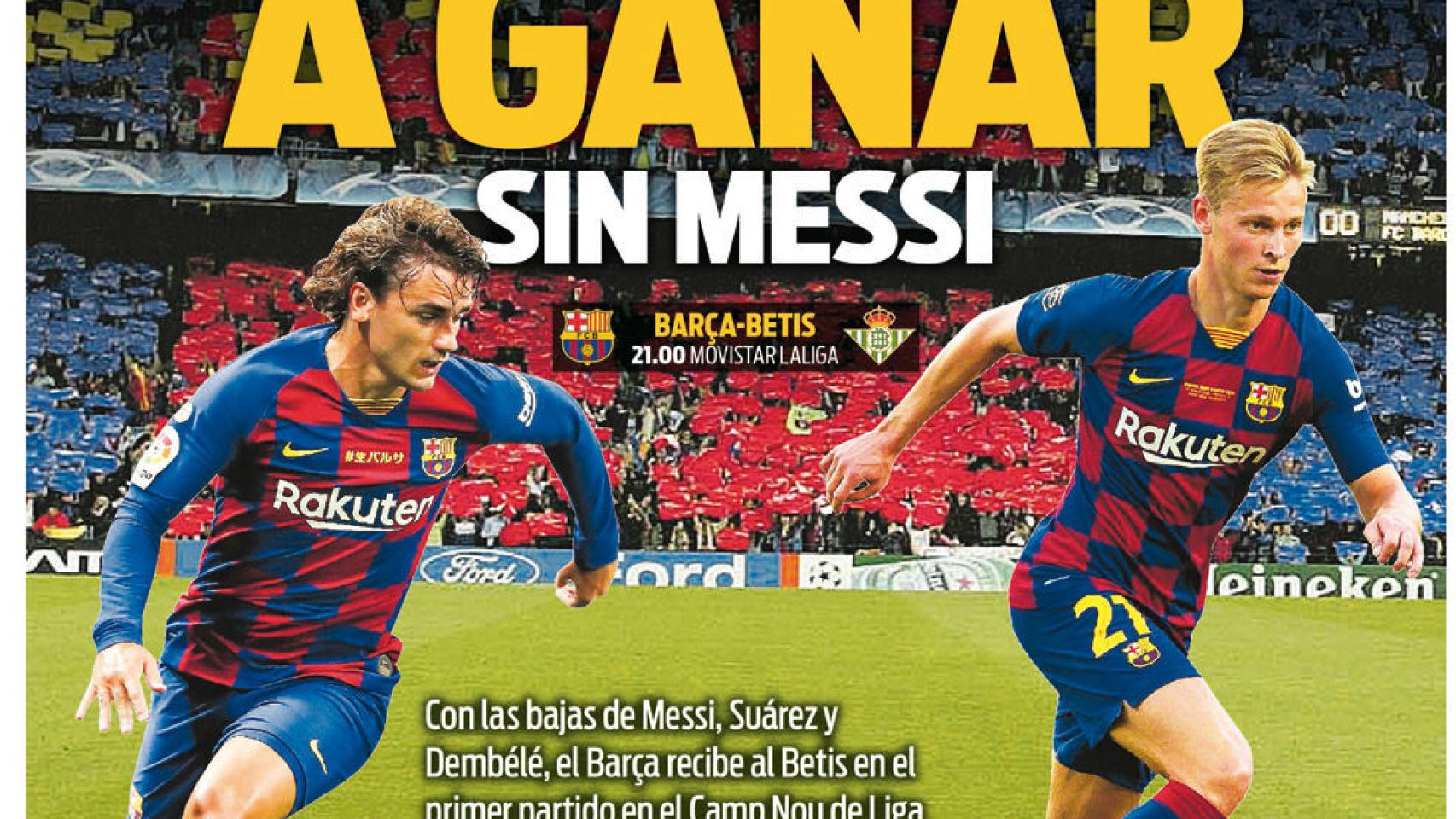 La portada del diario Sport (25/08/2019)