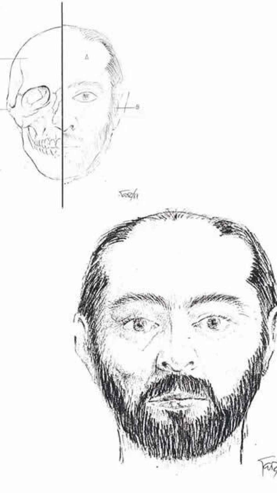 Boceto del rostos de Manuel Blanco Romasanta.