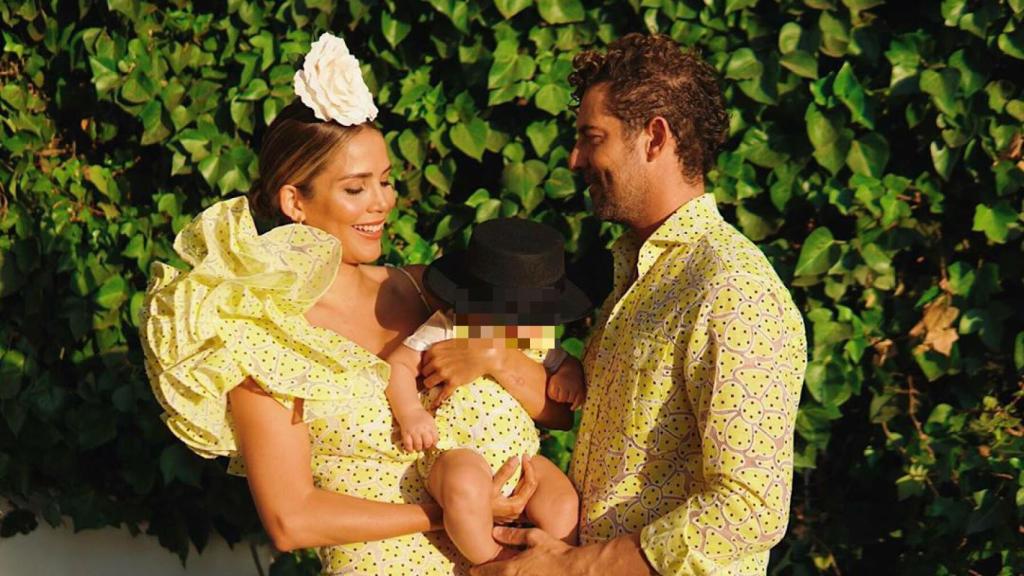 Zanetti y Bisbal junto al pequeño Matteo.