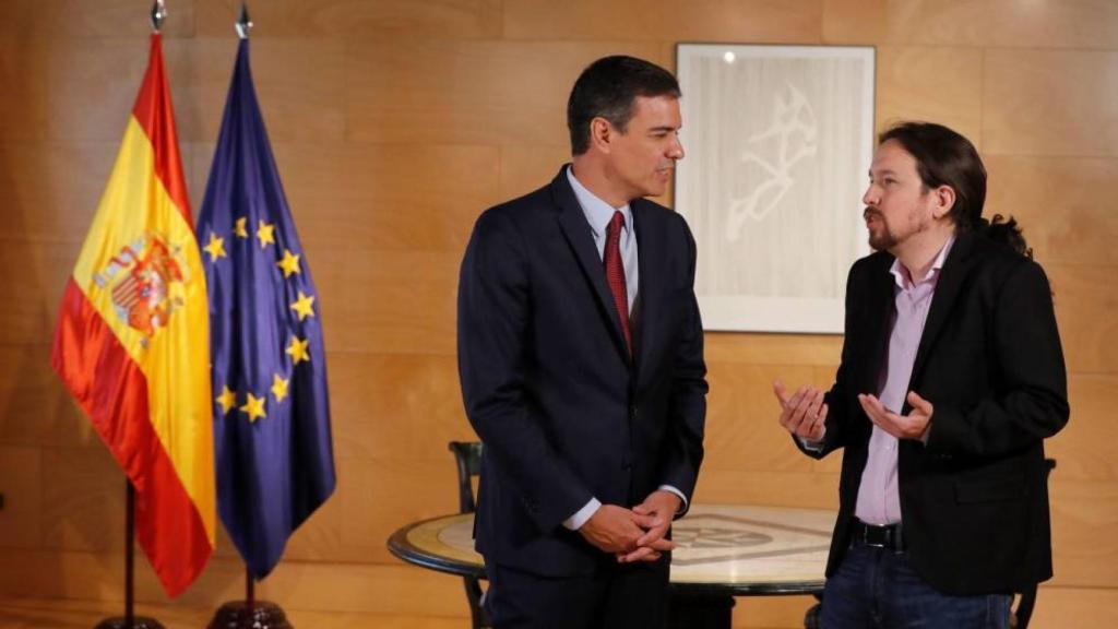 Pedro Sánchez y Pablo Iglesias, reunidos.