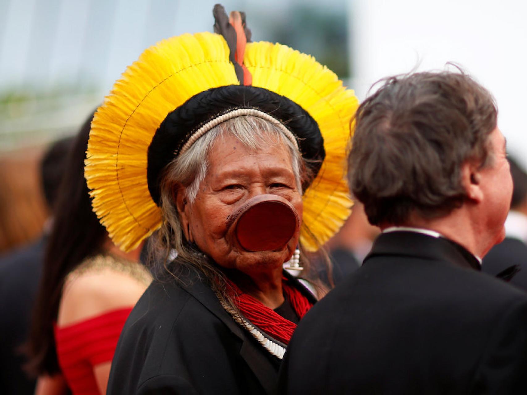 Raoni Metuktire, líder indígena de una tribu amazónica.