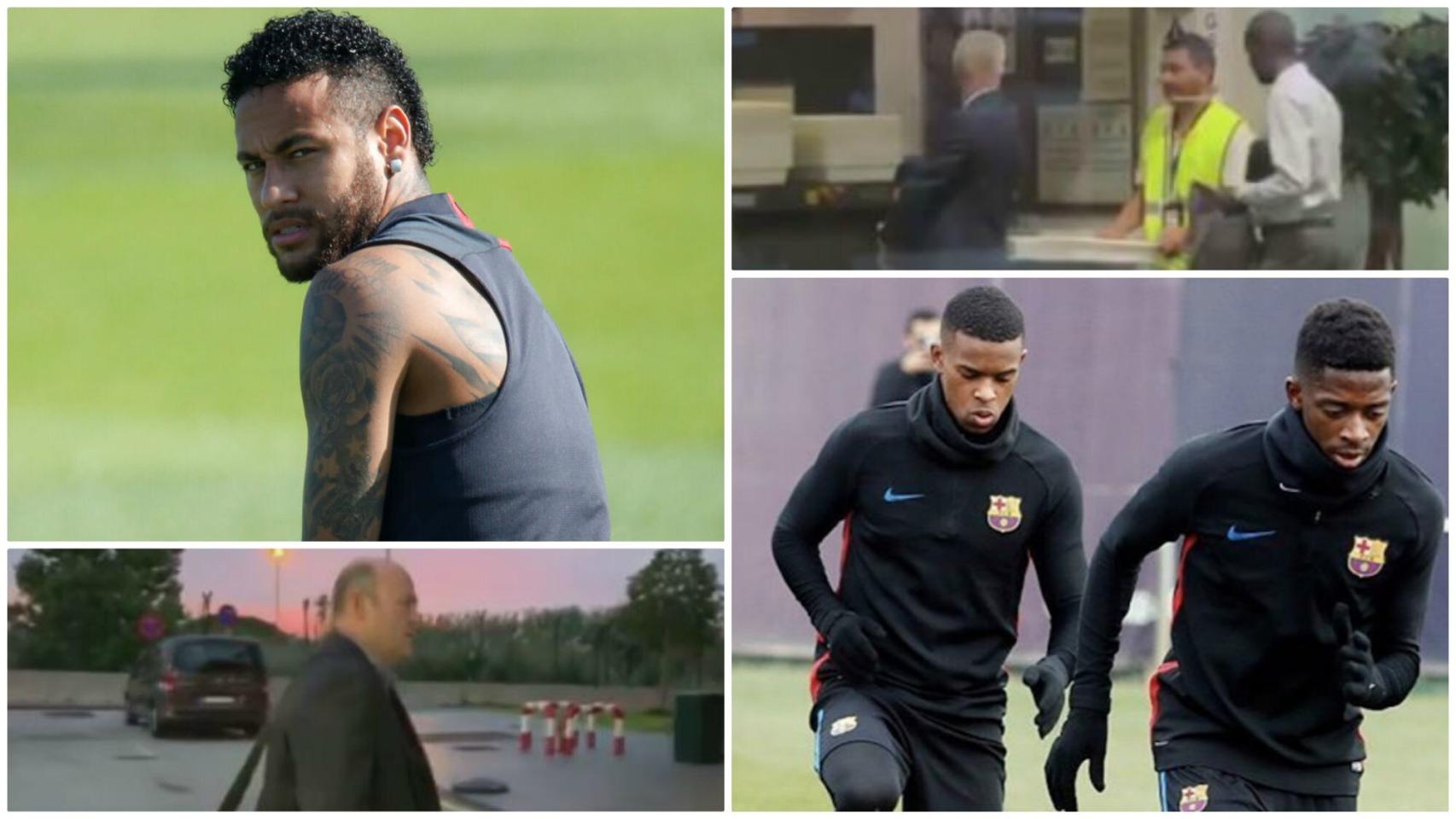 Óscar Grau (CEO del Barça), Abidal (director deportivo) y Javier Bordás (directivo), cogiendo un avión hacia París.