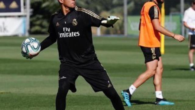 Keylor Navas, durante un entrenamiento. Foto: Twitter: (@NavasKeylor)