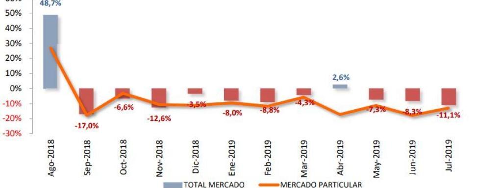 Evolución mercado turismos año 2019