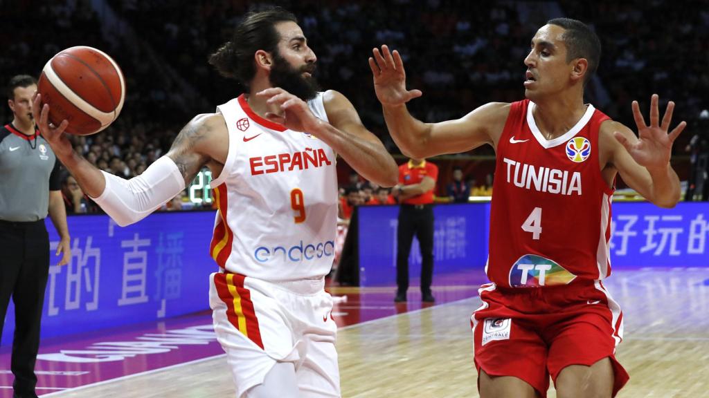 Ricky Rubio, en el España - Túnz del Mundial de China 2019