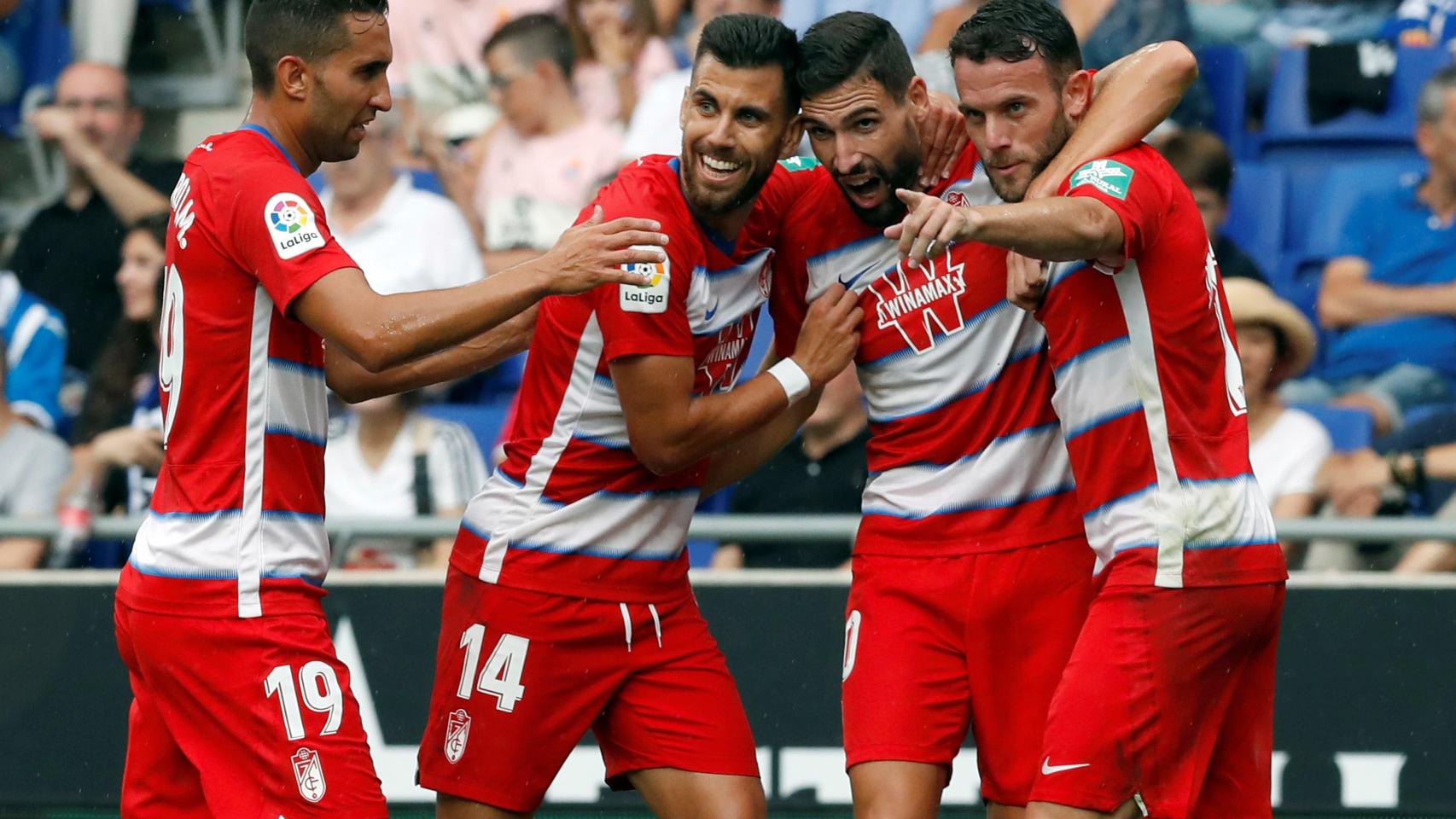 El Granada celebra un gol ante el Espanyol