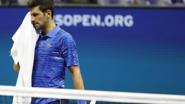 Djokovic, durante el partido con Wawrinka.