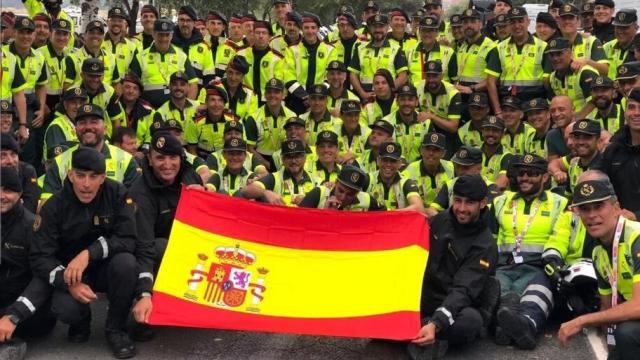 Fotografía del dispositivo de seguridad en la Vuelta a España.