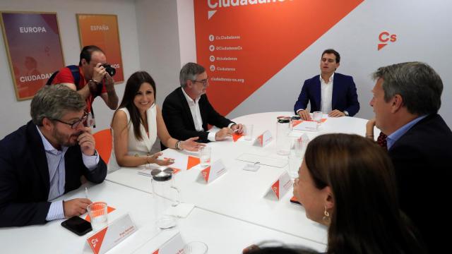 La Ejecutiva de Ciudadanos, reunida este lunes.