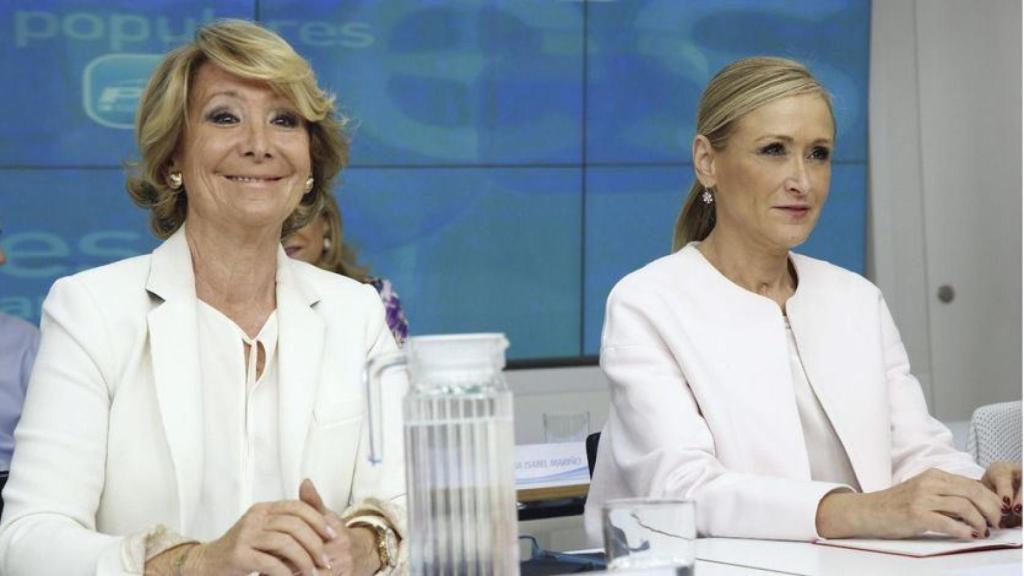 Las expresidentas de la Comunidad de Madrid, Esperanza Aguirre y Cristina Cifuentes (Foto de archivo)