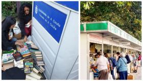 Los libros no vendidos de la Feria del Libro antiguo de A Coruña acaban en un contenedor