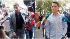 Gabi y Ander Herrera llegando al juicio por presuntos amaños.