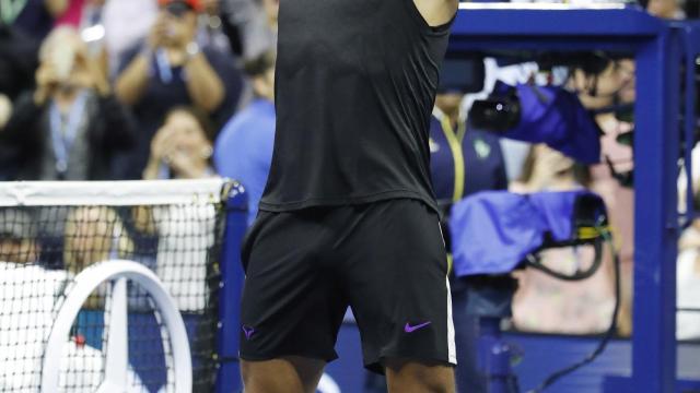 Nadal celebra en el US Open