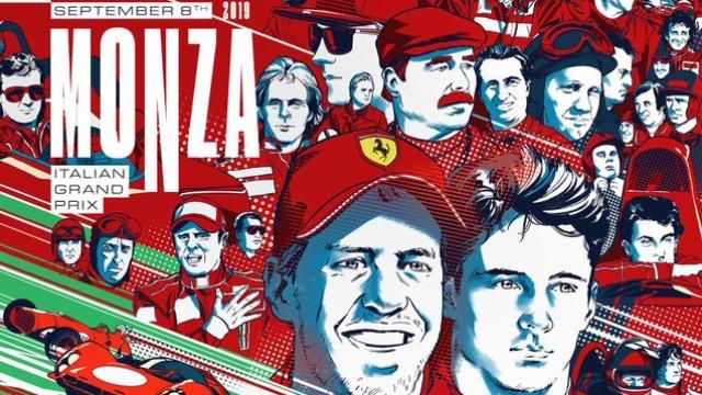 Cartel de Ferrari para Monza. Foto: Twitter (@ScuderiaFerrari)