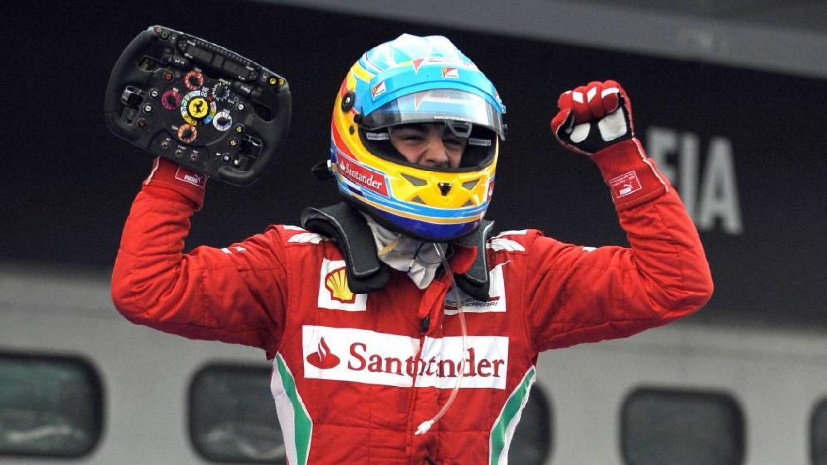 Fernando Alonso, tras ganar en Silverstone 2011