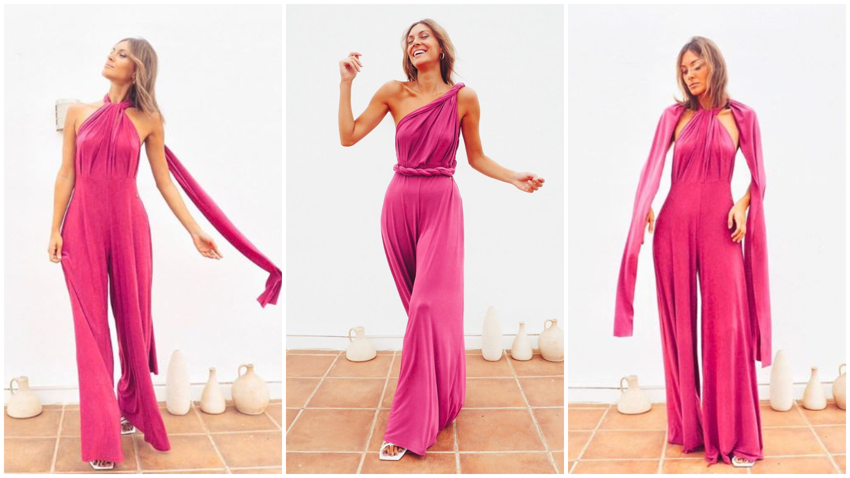 La 'influencer' Bridalada con mono en color fucsia.