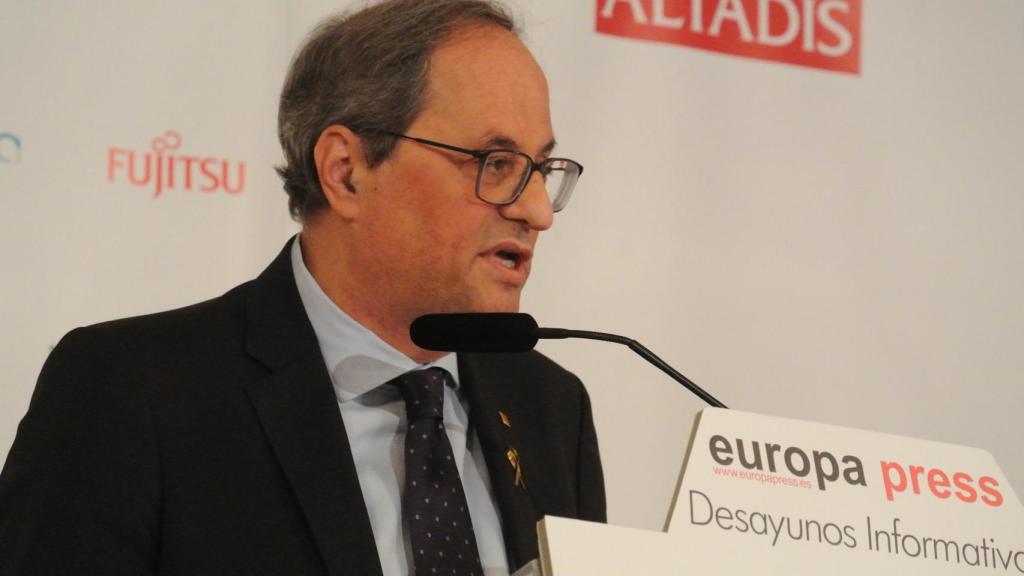 Quim Torra, en los Desayunos de Europa Press, en Madrid.