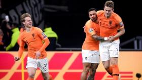 La selección holandesa celebrando un gol