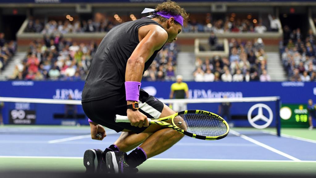 Nadal, celebrando el primer set ante Matteo Berrettini.