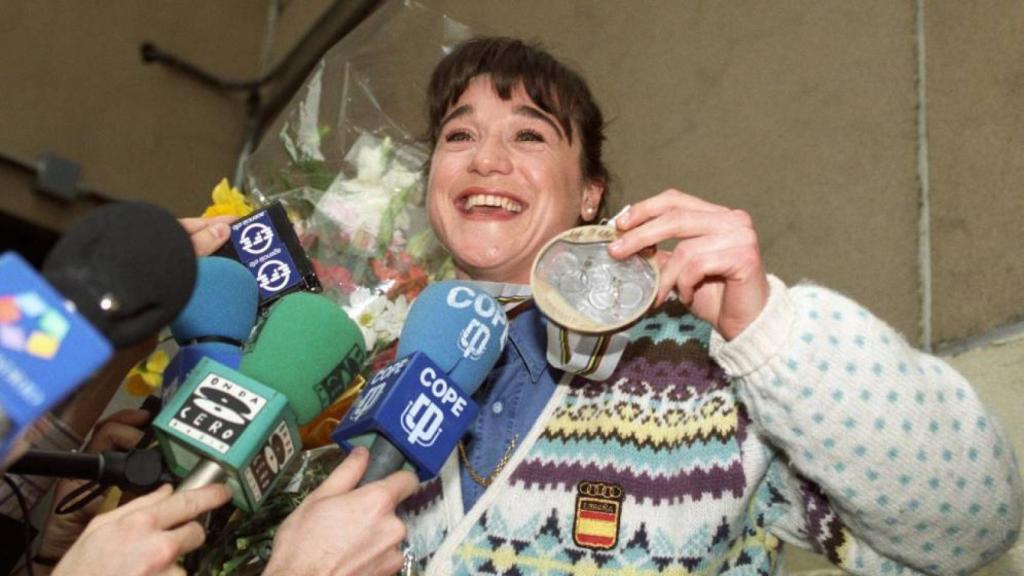 Blanca Fernández Ochoa cuando ganó el bronce en 1992.