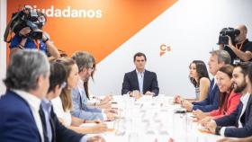 La Ejecutiva de Ciudadanos, reunida este lunes.