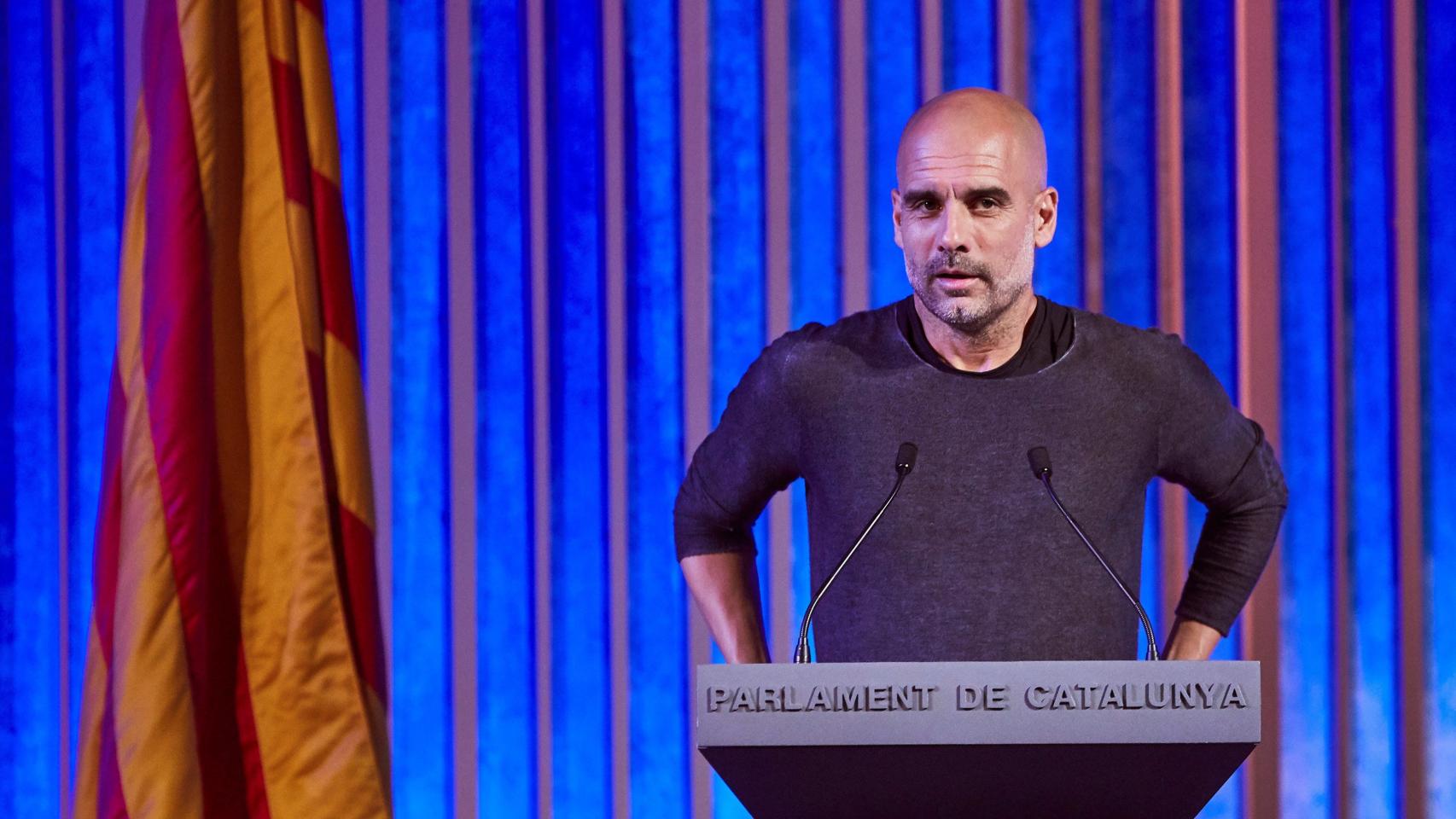 Guardiola, durante el acto