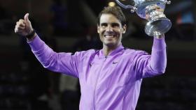 Rafa celebrando el US Open