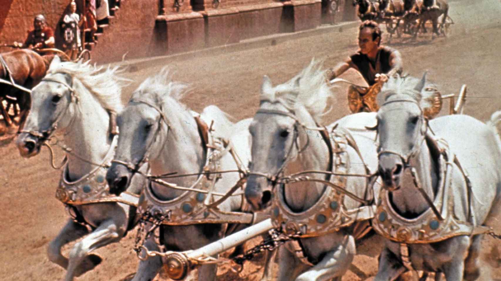 Fotograma de la carrera de carros de la película 'Ben-Hur'.