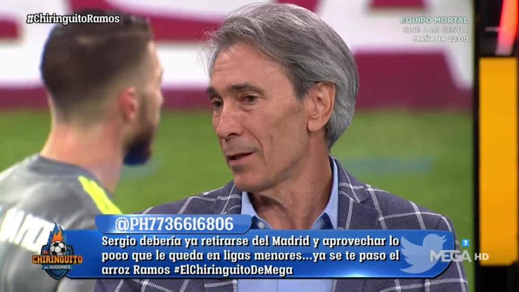 'Lobo' Carrasco en El Chiringuito. Foto: Twitter (@elchiringuitotv)