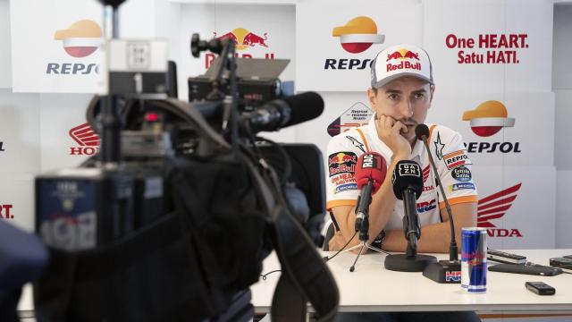 Jorge Lorenzo, durante la rueda de prensa en el circuito de Misano.