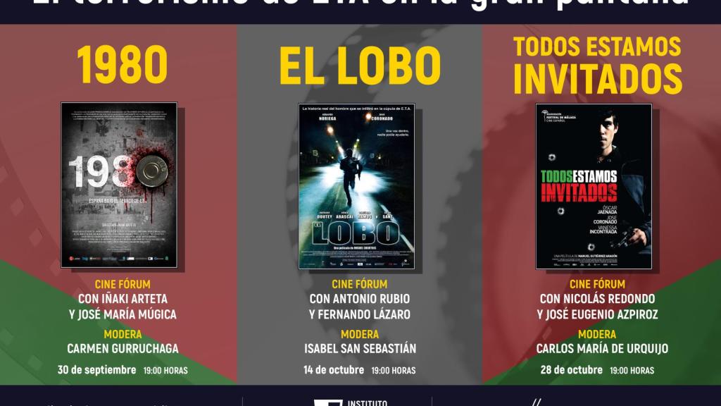 Cartel del ciclo de cine El terrorismo de ETA en la gran pantalla.