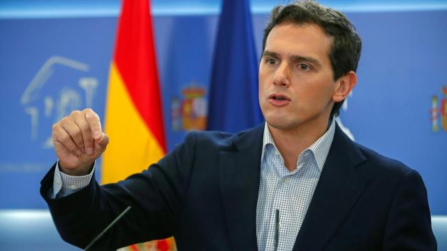 Albert Rivera, durante su rueda de prensa este jueves.