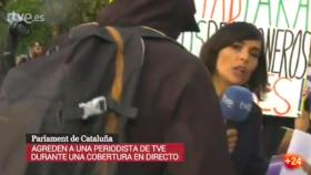 Uno de los momentos de la agresión captados por las cámaras de Televisión Española
