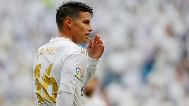 James Rodríguez, en el Santiago Bernabéu