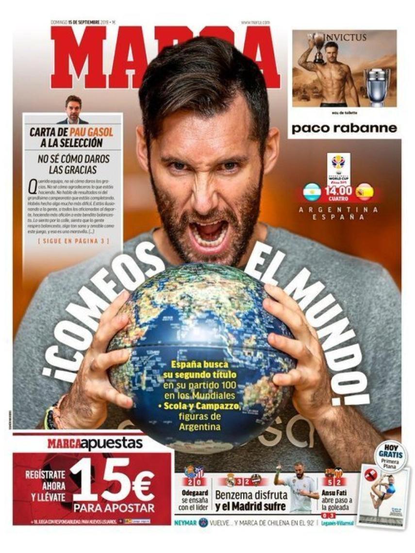 La portada del diario MARCA (15/09/2019)