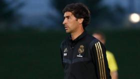 Raúl González, en un partido del Castilla