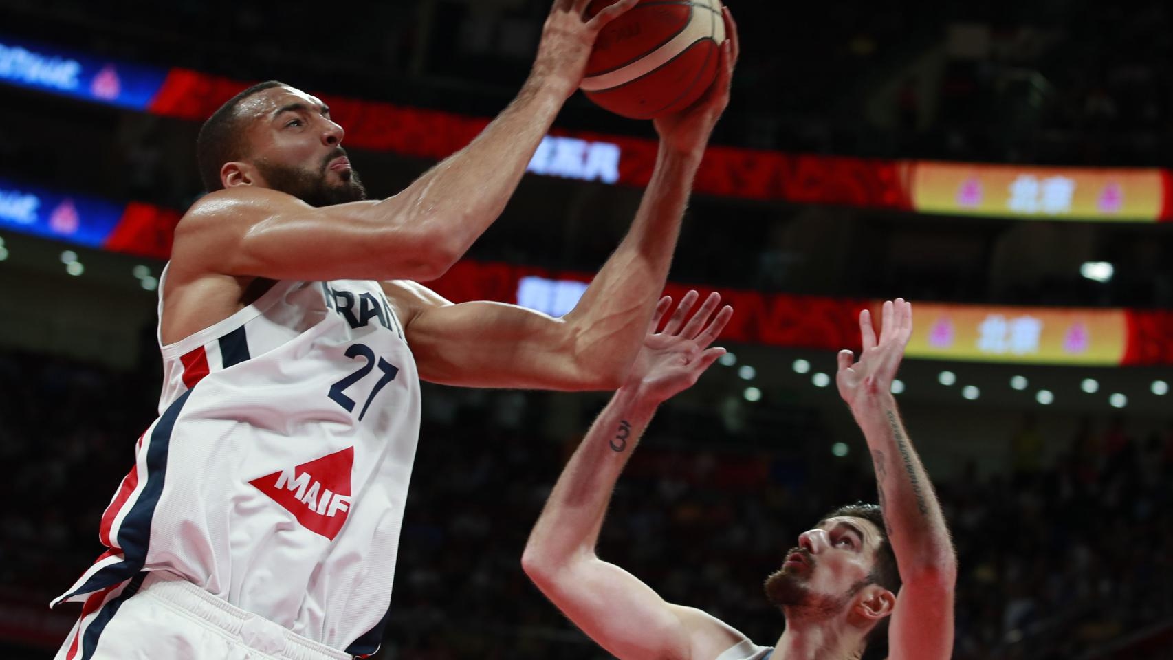 Gobert en el partido por el bronce en el Mundial de China.