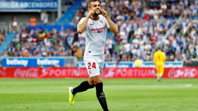 Joan Jordan celebra su gol ante el Alavés.