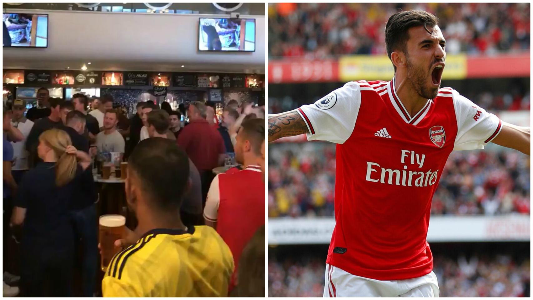 El viral cántico a fucking magic Ceballos de los 'gunners': Bebe Estrella y come paella