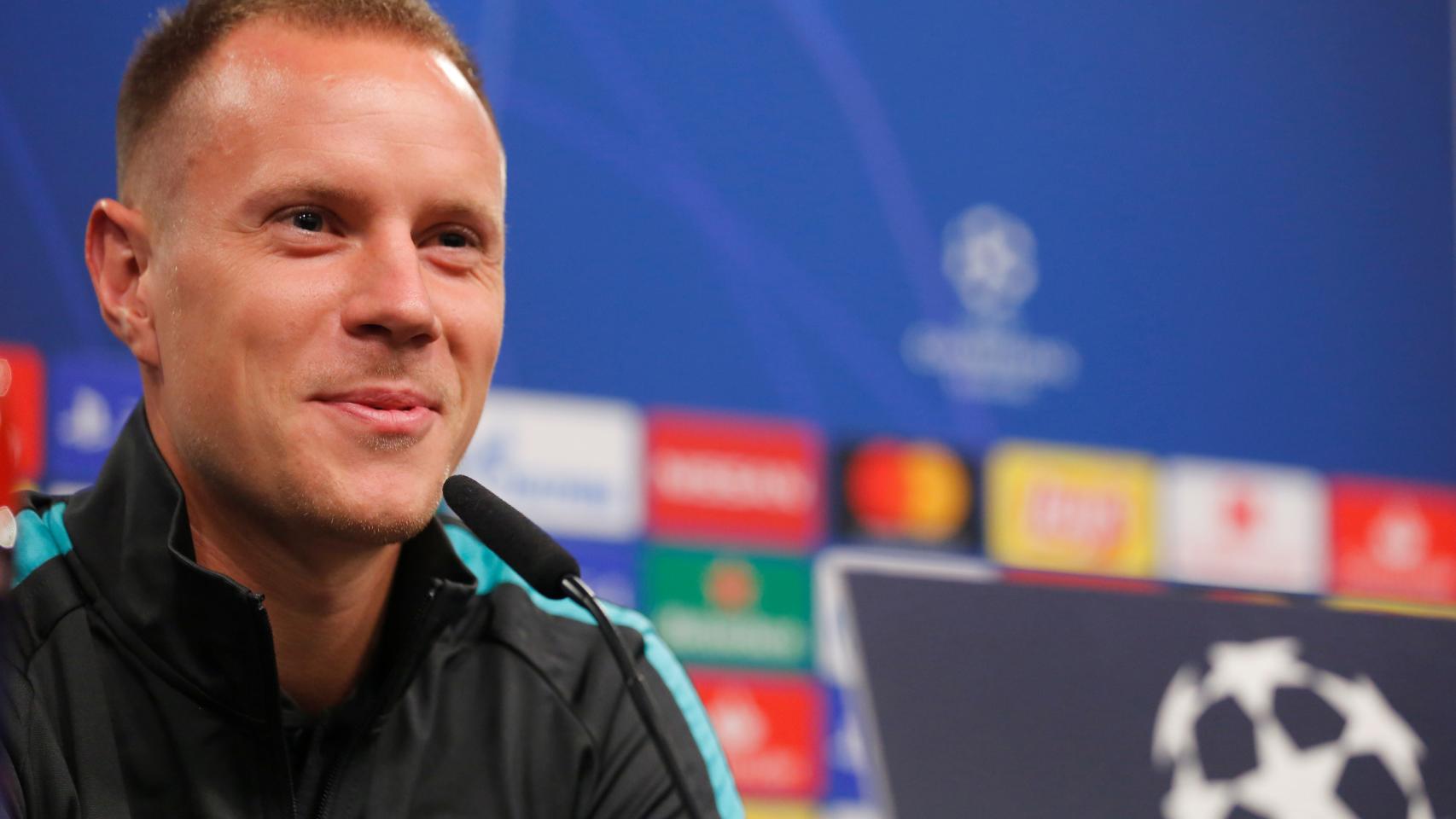 Ter Stegen, en la rueda de prensa previa a la Champions League