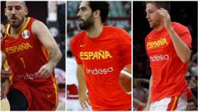 Colom, Beirán y Rabaseda, con la selección española de baloncesto