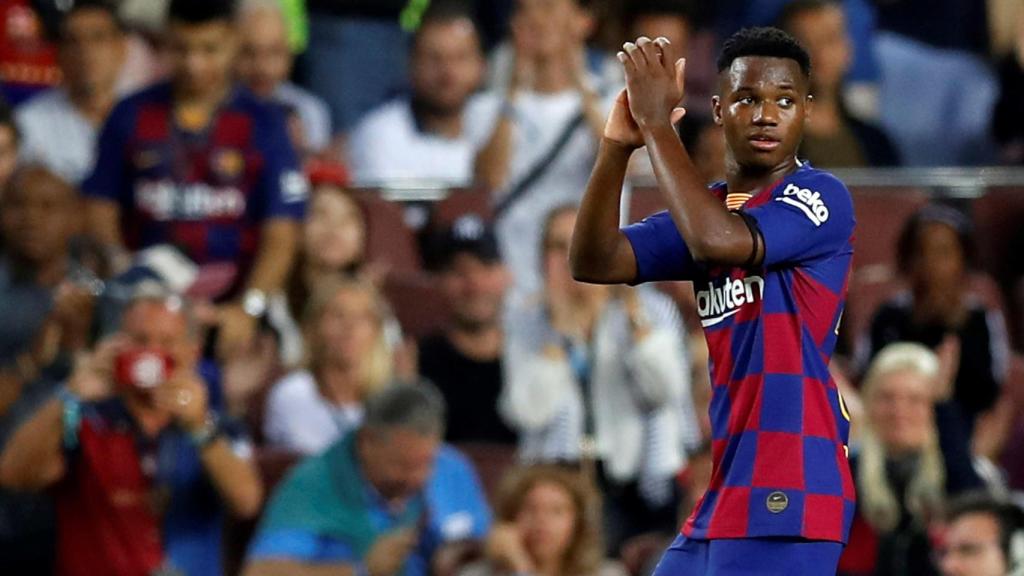 Ansu Fati, durante un partido del Barcelona