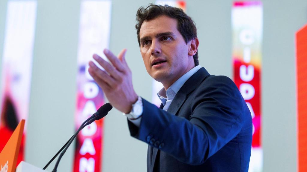 Albert Rivera, durante su rueda de prensa.