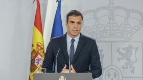Pedro Sánchez, presidente del Gobierno, en Moncloa tras la ronda de consultas del Rey.