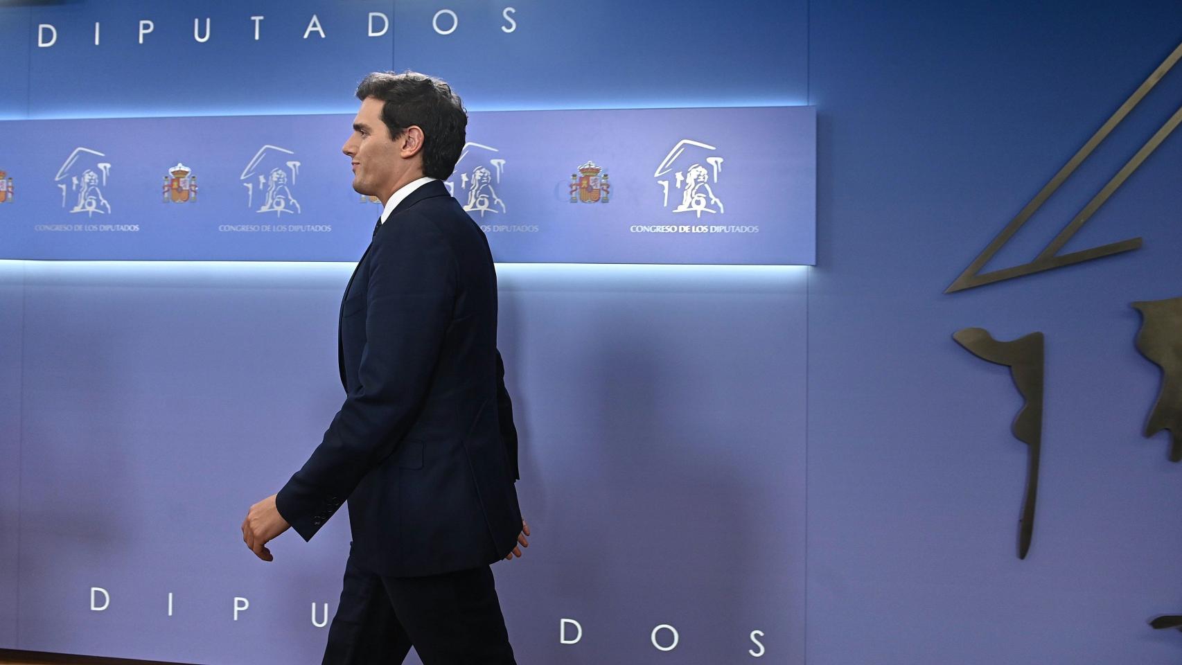 Albert Rivera, en la sala de prensa del Congreso.