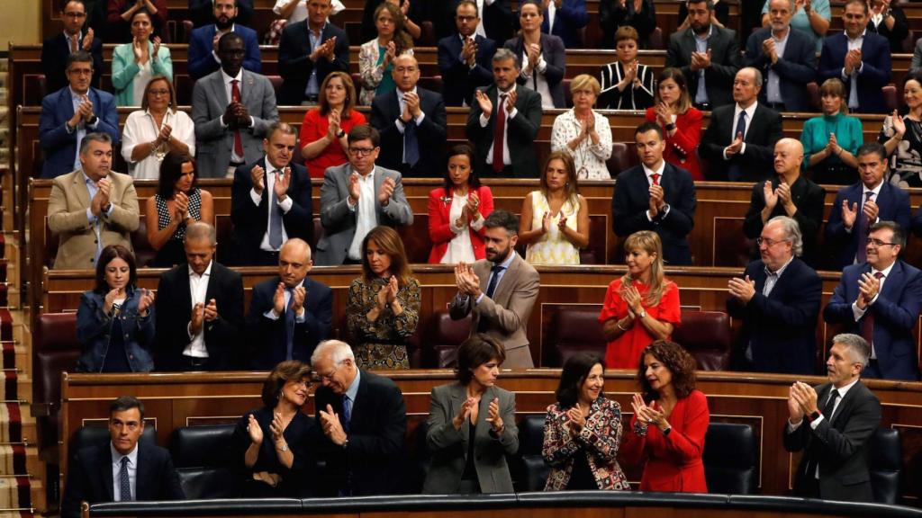 La bancada socialista, este miércoles en el Congreso.