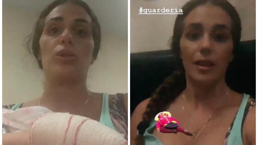 Noemí en dos momentos de su confesión con los seguidores de Instagram.