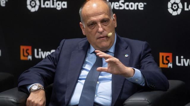 Tebas en rueda de prensa.