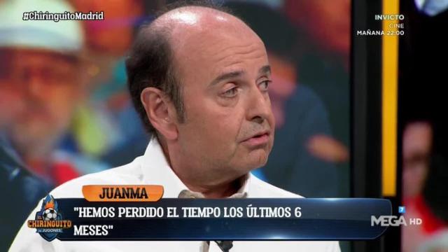 Juanma Rodríguez, en El Chiringuito. Foto: Twitter (@elchiringuitotv)